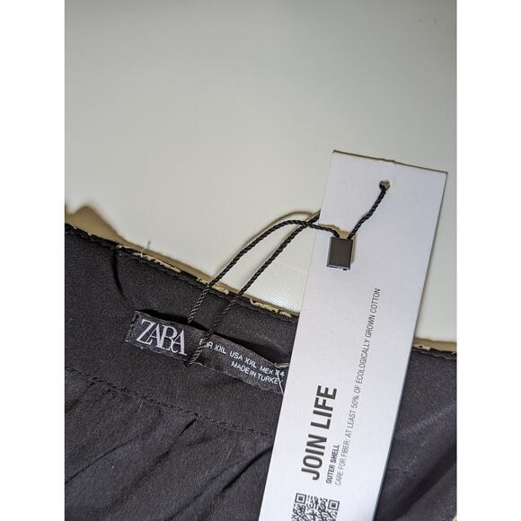 NEW ZARA Printed Jumpsuit with Metallic Thread Floral Gold Romper Babydoll XXL - Picture 8 of 8